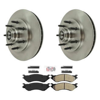 AmeriBRAKES® - AmeriPRO™ Plain Front Brake Kit with Semi-Metallic Pads