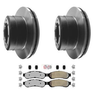 AmeriBRAKES® - AmeriPLATINUM™ Rear Brake Kit with Semi-Metallic Pads