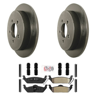 AmeriBRAKES® - AmeriPLATINUM™ Rear Brake Kit with Semi-Metallic Pads