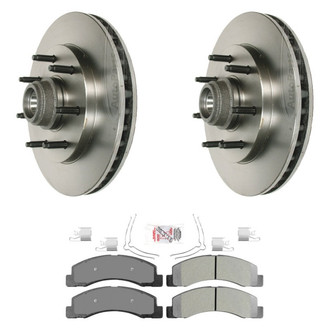 AmeriBRAKES® - AmeriPRO™ Plain Front Brake Kit with Semi-Metallic Pads