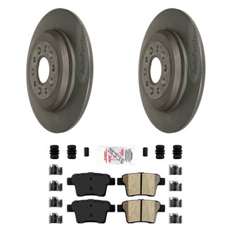 AmeriBRAKES® BNDL-10510-31040767 - AmeriPLATINUM™ Rear Brake Kit with Semi-Metallic Pads