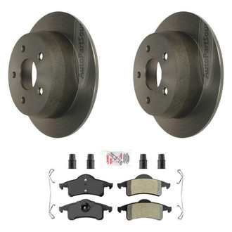 AmeriBRAKES® - AmeriPLATINUM™ Rear Brake Kit with Semi-Metallic Pads