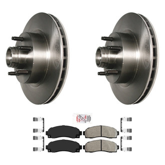 AmeriBRAKES® - AmeriPRO™ Plain Front Brake Kit with Semi-Metallic Pads