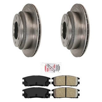 AmeriBRAKES® - AmeriPRO™ Plain Rear Brake Kit with Semi-Metallic Pads