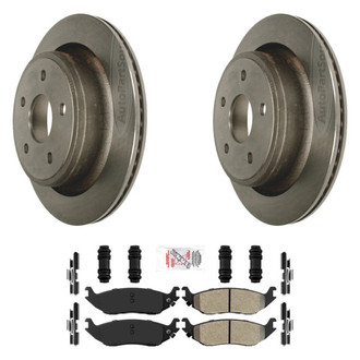 AmeriBRAKES® - AmeriPLATINUM™ Rear Brake Kit with Semi-Metallic Pads