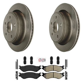 AmeriBRAKES® - AmeriPLATINUM™ Rear Brake Kit with Semi-Metallic Pads