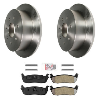 AmeriBRAKES® - AmeriPRO™ Plain Rear Brake Kit with Semi-Metallic Pads