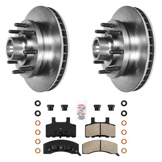 AmeriBRAKES® - AmeriPRO™ Plain Front Brake Kit with Semi-Metallic Pads