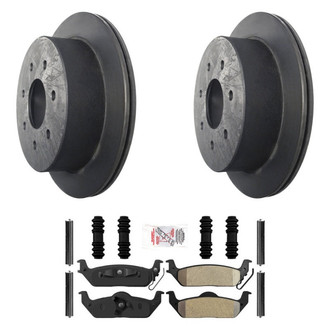 AmeriBRAKES® - AmeriPLATINUM™ Rear Brake Kit with Semi-Metallic Pads