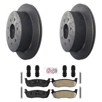 AmeriBRAKES® - AmeriPLATINUM™ Rear Brake Kit with Semi-Metallic Pads