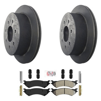 AmeriBRAKES® - AmeriPLATINUM™ Rear Brake Kit with Semi-Metallic Pads