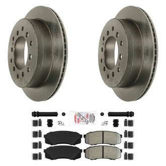 AmeriBRAKES® - AmeriPLATINUM™ Rear Brake Kit with Semi-Metallic Pads