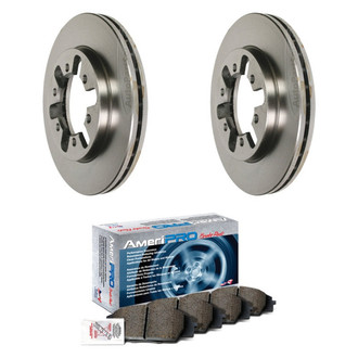 AmeriBRAKES® - AmeriPRO™ Plain Front Brake Kit with Semi-Metallic Pads