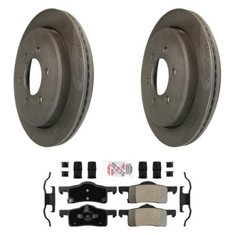 AmeriBRAKES® - AmeriPLATINUM™ Rear Brake Kit with Semi-Metallic Pads
