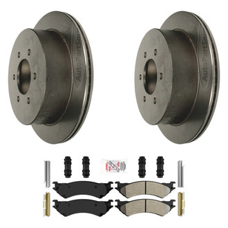 AmeriBRAKES® - AmeriPLATINUM™ Rear Brake Kit with Semi-Metallic Pads