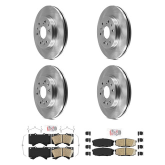 AmeriBRAKES® - AmeriPRO™ Plain Front and Rear Brake Kit with Ceramic Pads