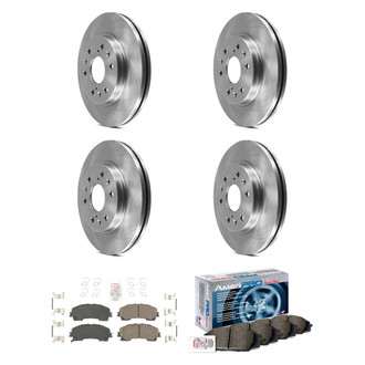 AmeriBRAKES® - AmeriPRO™ Plain Front and Rear Brake Kit with Ceramic Pads
