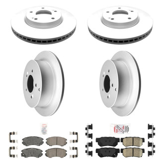 AmeriBRAKES® - AmeriPRO™ Plain Front and Rear Brake Kit with Ceramic Pads
