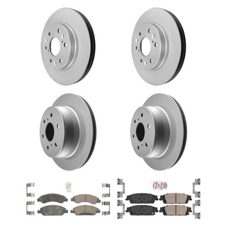 AmeriBRAKES® - AmeriPRO™ Plain Front and Rear Brake Kit with Ceramic Pads