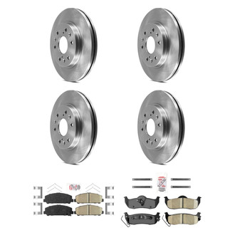 AmeriBRAKES® - AmeriPRO™ Plain Front and Rear Brake Kit with Ceramic Pads