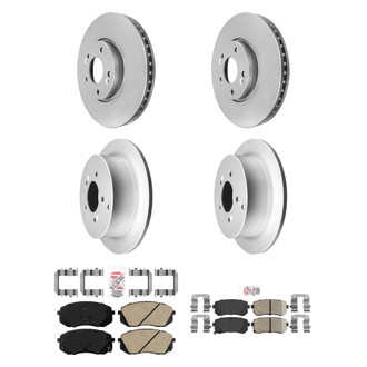 AmeriBRAKES® - AmeriPRO™ Plain Front and Rear Brake Kit with Ceramic Pads
