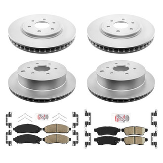 AmeriBRAKES® - AmeriPRO™ Plain Front and Rear Brake Kit with Ceramic Pads