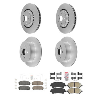AmeriBRAKES® - AmeriPRO™ Plain Front and Rear Brake Kit with Ceramic Pads