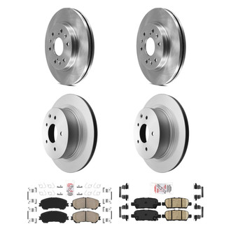 AmeriBRAKES® - AmeriPRO™ Plain Front and Rear Brake Kit with Ceramic Pads