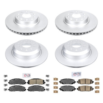 AmeriBRAKES® - AmeriPRO™ Plain Front and Rear Brake Kit with Ceramic Pads