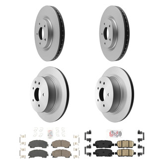 AmeriBRAKES® - AmeriPRO™ Plain Front and Rear Brake Kit with Ceramic Pads