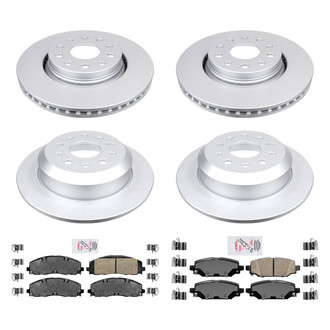 AmeriBRAKES® - AmeriPRO™ Plain Front and Rear Brake Kit with Ceramic Pads