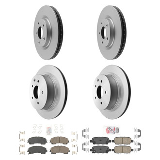 AmeriBRAKES® - AmeriPRO™ Plain Front and Rear Brake Kit with Ceramic Pads