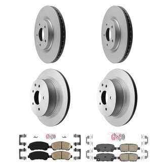 AmeriBRAKES® - AmeriPRO™ Plain Front and Rear Brake Kit with Ceramic Pads