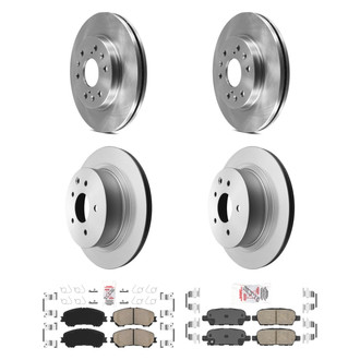 AmeriBRAKES® - AmeriPRO™ Plain Front and Rear Brake Kit with Ceramic Pads