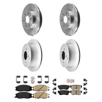 AmeriBRAKES® - AmeriPRO™ Plain Front and Rear Brake Kit with Ceramic Pads