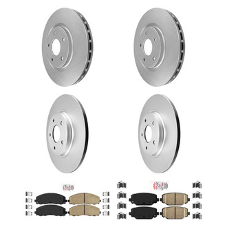 AmeriBRAKES® - AmeriPRO™ Plain Front and Rear Brake Kit with Ceramic Pads