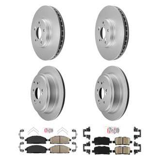 AmeriBRAKES® - AmeriPRO™ Plain Front and Rear Brake Kit with Ceramic Pads
