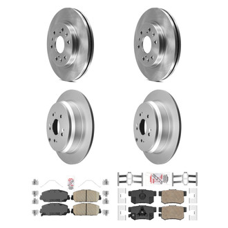 AmeriBRAKES® - AmeriPRO™ Plain Front and Rear Brake Kit with Ceramic Pads