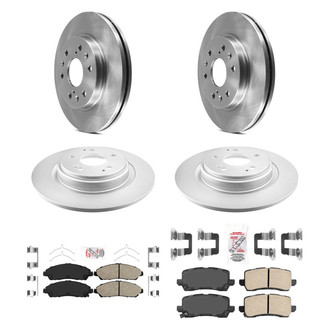AmeriBRAKES® - AmeriPRO™ Plain Front and Rear Brake Kit with Ceramic Pads