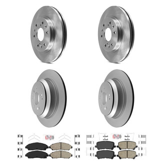 AmeriBRAKES® - AmeriPRO™ Plain Front and Rear Brake Kit with Ceramic Pads