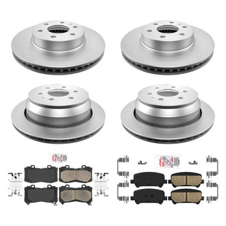 AmeriBRAKES® - AmeriPRO™ Plain Front and Rear Brake Kit with Ceramic Pads