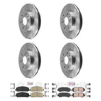 AmeriBRAKES® - AmeriPRO™ Plain Front and Rear Brake Kit with Ceramic Pads