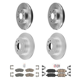 AmeriBRAKES® - AmeriPRO™ Plain Front and Rear Brake Kit with Ceramic Pads