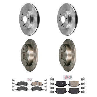 AmeriBRAKES® - AmeriPRO™ Plain Front and Rear Brake Kit with Ceramic Pads