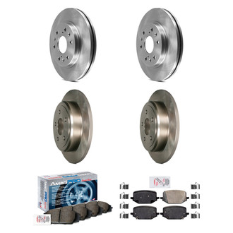 AmeriBRAKES® - AmeriPRO™ Plain Front and Rear Brake Kit with Ceramic Pads