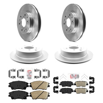 AmeriBRAKES® - AmeriPRO™ Plain Front and Rear Brake Kit with Ceramic Pads