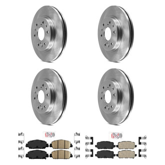 AmeriBRAKES® - AmeriPRO™ Plain Front and Rear Brake Kit with Ceramic Pads