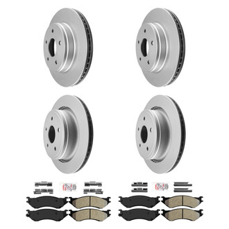 AmeriBRAKES® - AmeriPRO™ Plain Front and Rear Brake Kit with Semi-Metallic Pads