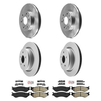 AmeriBRAKES® - AmeriPRO™ Plain Front and Rear Brake Kit with Semi-Metallic Pads