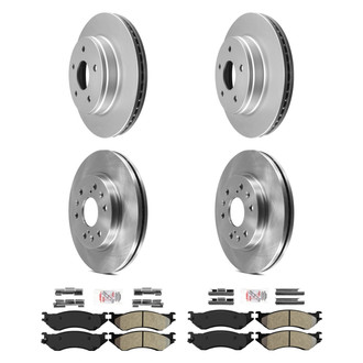 AmeriBRAKES® - AmeriPRO™ Plain Front and Rear Brake Kit with Semi-Metallic Pads